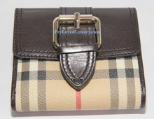 Burberry Check Print Checkbook  Wallet