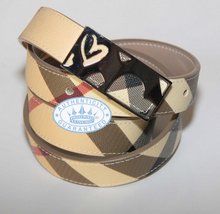Burberry Nova Check Heart Plaque  Belt