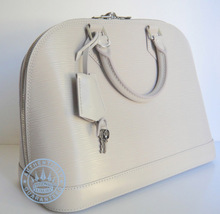 Louis Vuitton Alma PM Handbag, in Grey Epi Leather