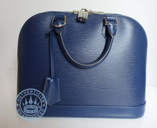 Louis Vuitton Alma PM in Blue Handbag, Epi Leather