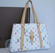  Louis Vuitton  Aurelia MM Handbag, Black Monogram Multicolore