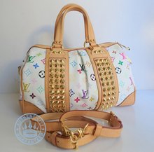 Louis Vuitton Courtney MM Handbag, Multicolor White