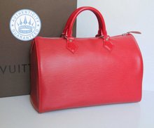  Louis Vuitton Epi leather speedy 35  Handbag, In Red