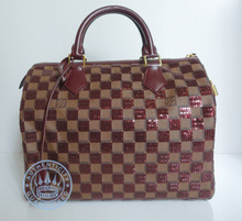  Louis Vuitton Limited Edition Damier Paillettes Handbag , Speedy 30 in Rouge