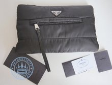 Prada Bomber Clutch in Black Tessuto Nylon BP0832