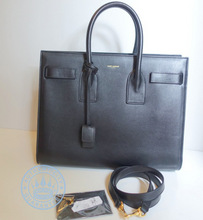 Sant Laurent YSL CLASSIC SMALL SAC DE JOUR BAG Handbag, IN BLACK GRAINED LEATHER